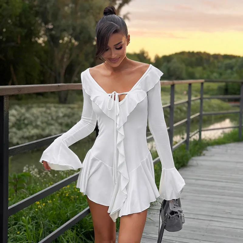 Layna Long Sleeve Ruffle Dress