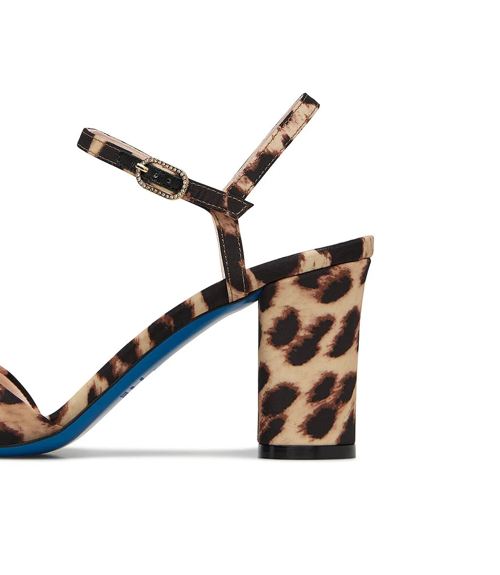 Leopard print fabric sandal