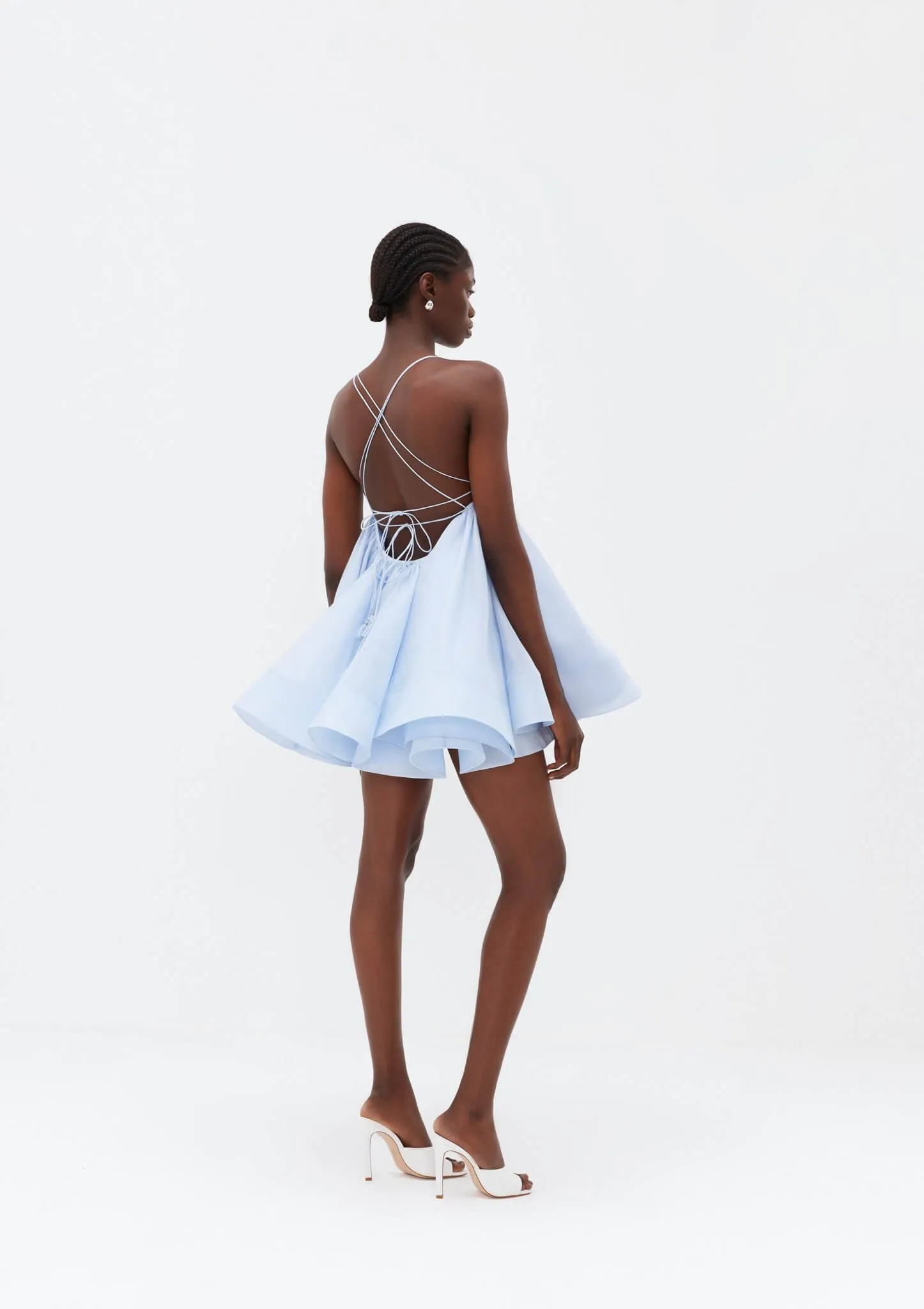 L'Etoile Du Sud Layered Linen-Silk Mini Dress