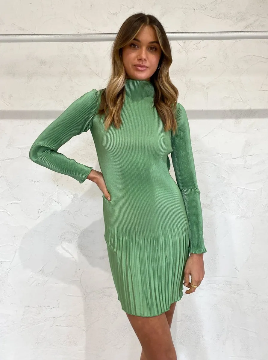 Lidee Soiree Mini Backless Dress in Sea Green