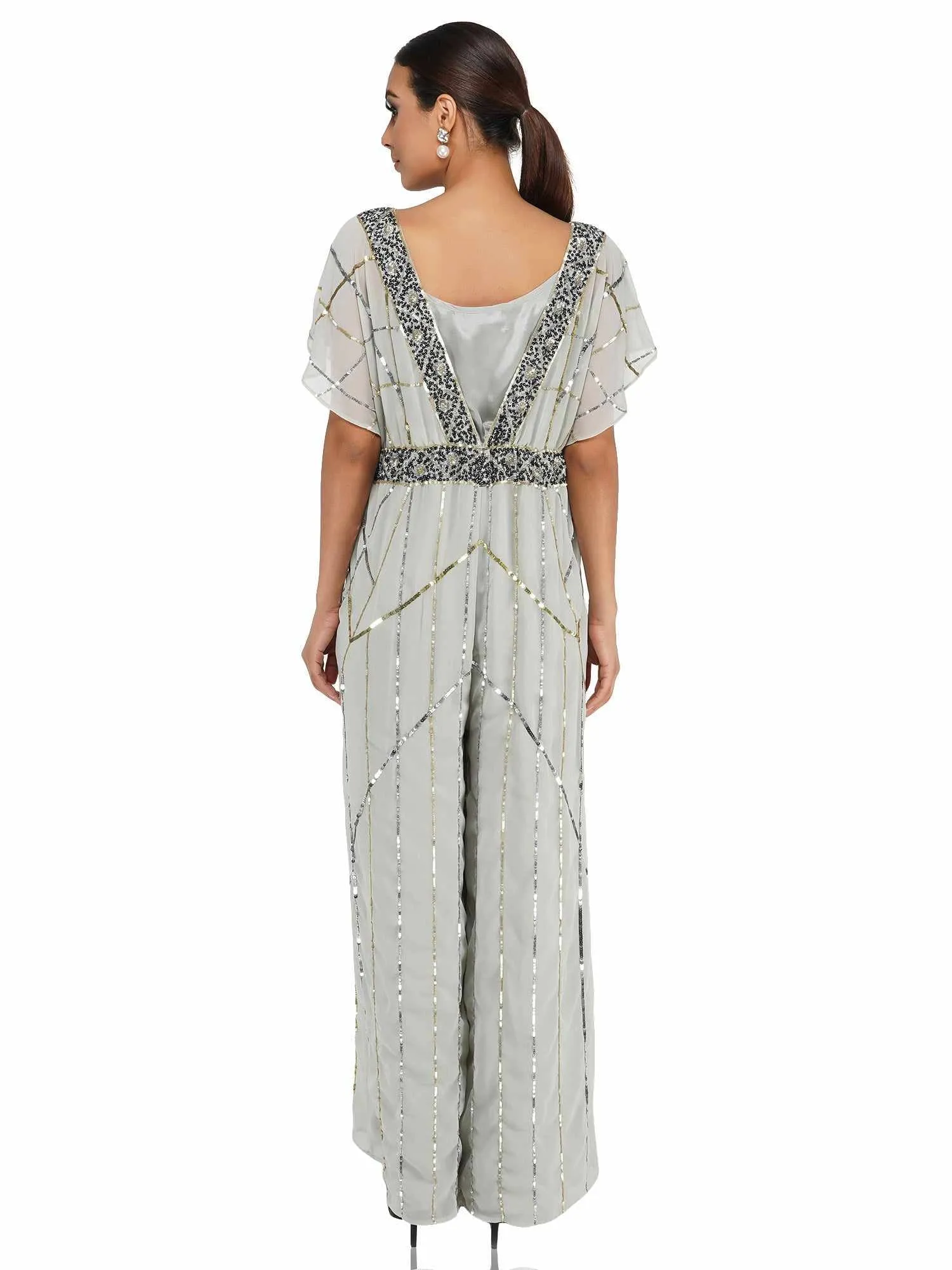 Light Grey Sunrise Sequin Jumpsuit