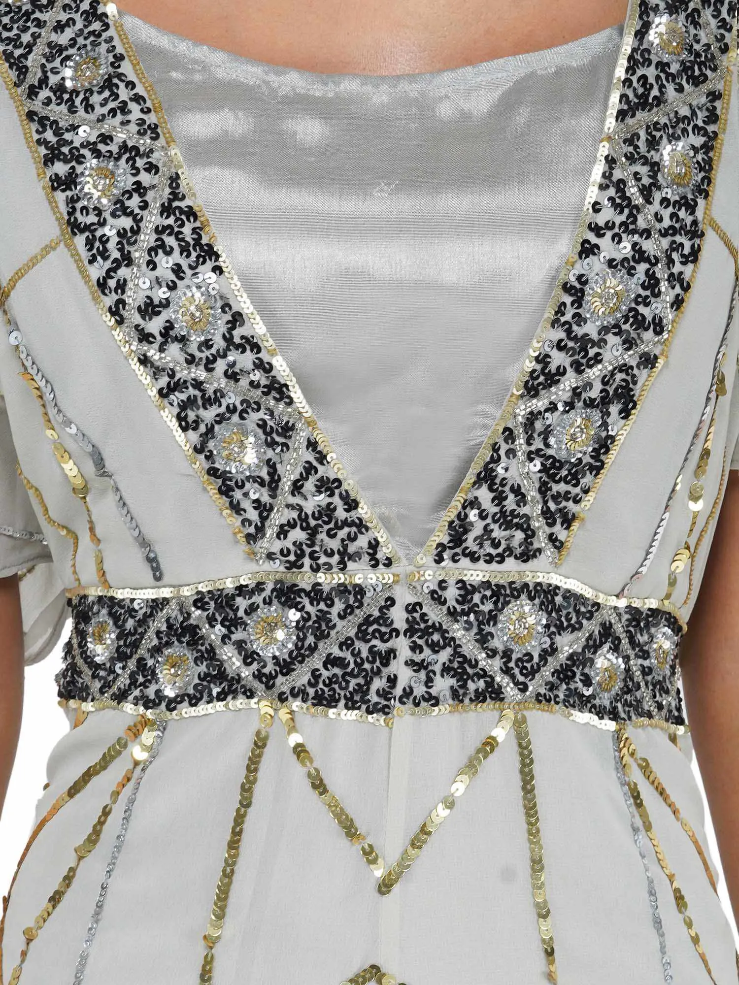 Light Grey Sunrise Sequin Jumpsuit