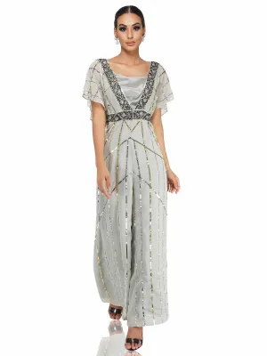 Light Grey Sunrise Sequin Jumpsuit