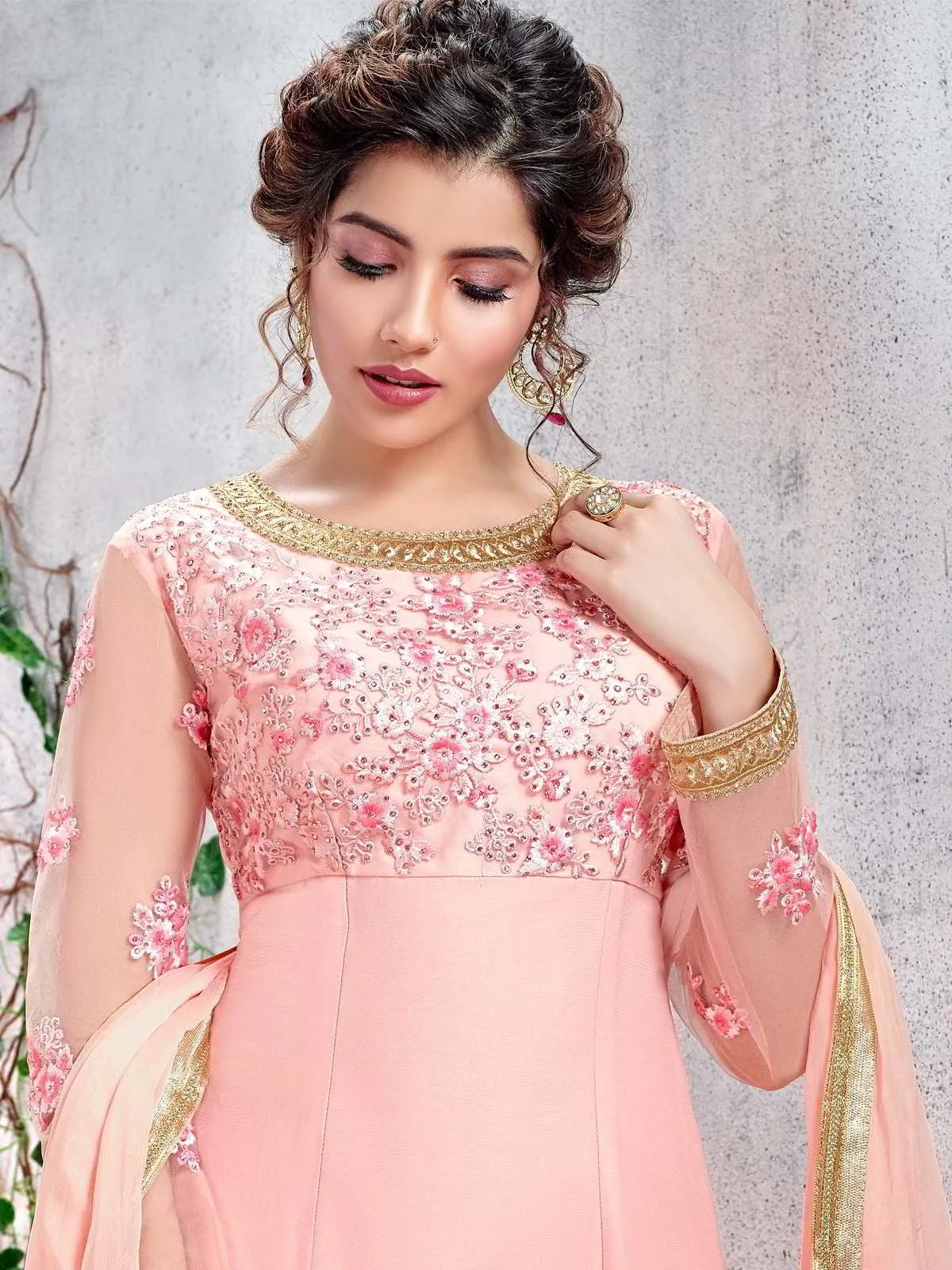 Light Pink Multi Embroidered Designer Pakistani Pant Suit