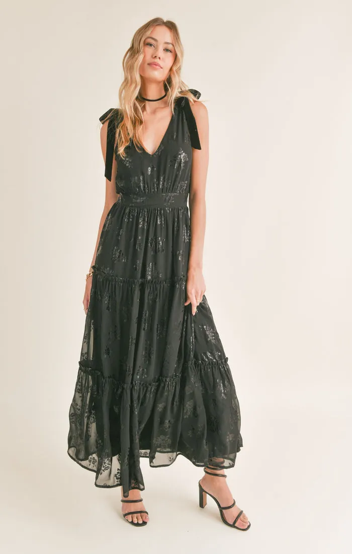 Like No Other Black Midi Dress
