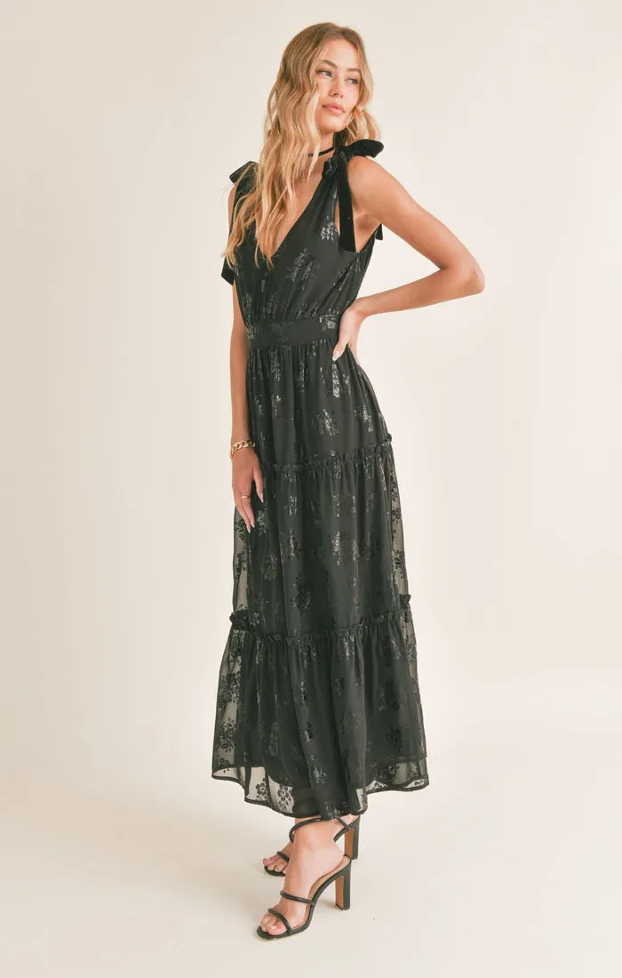 Like No Other Black Midi Dress