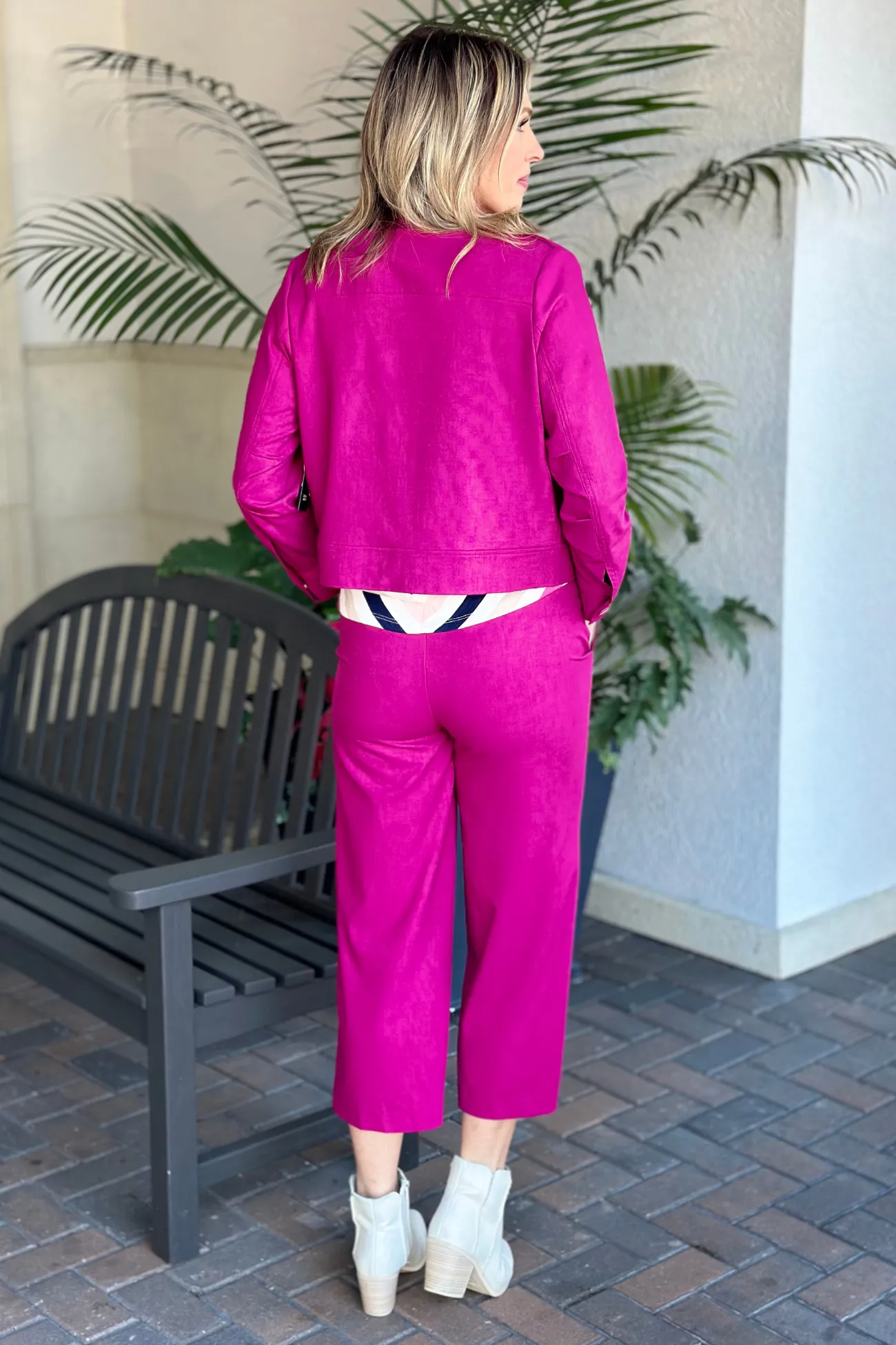Liverpool Fuchsia Kiss Pull On Wide Leg Trouser