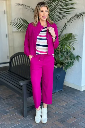 Liverpool Fuchsia Kiss Pull On Wide Leg Trouser