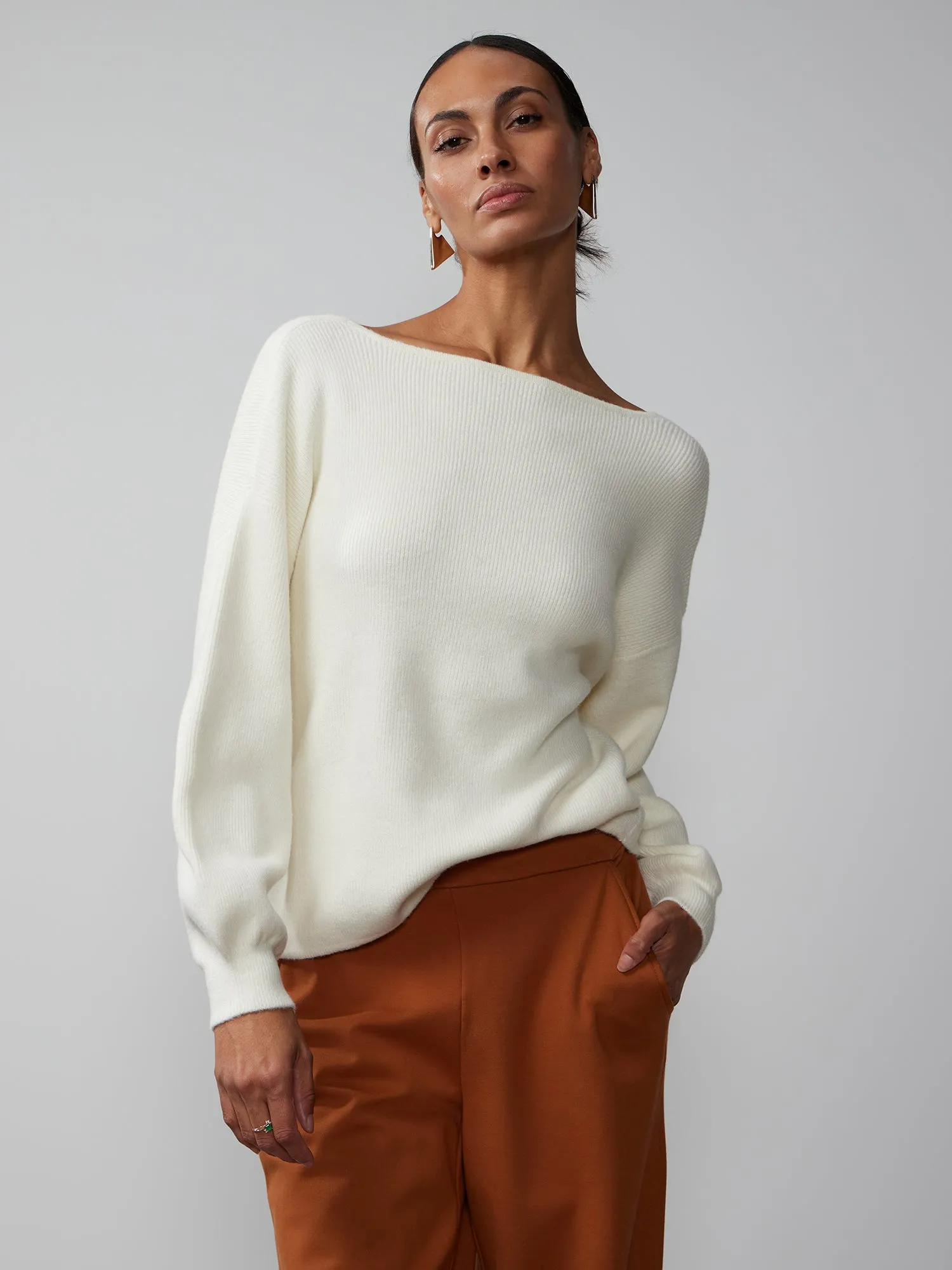 Long Sleeve Wrap Front Sweater