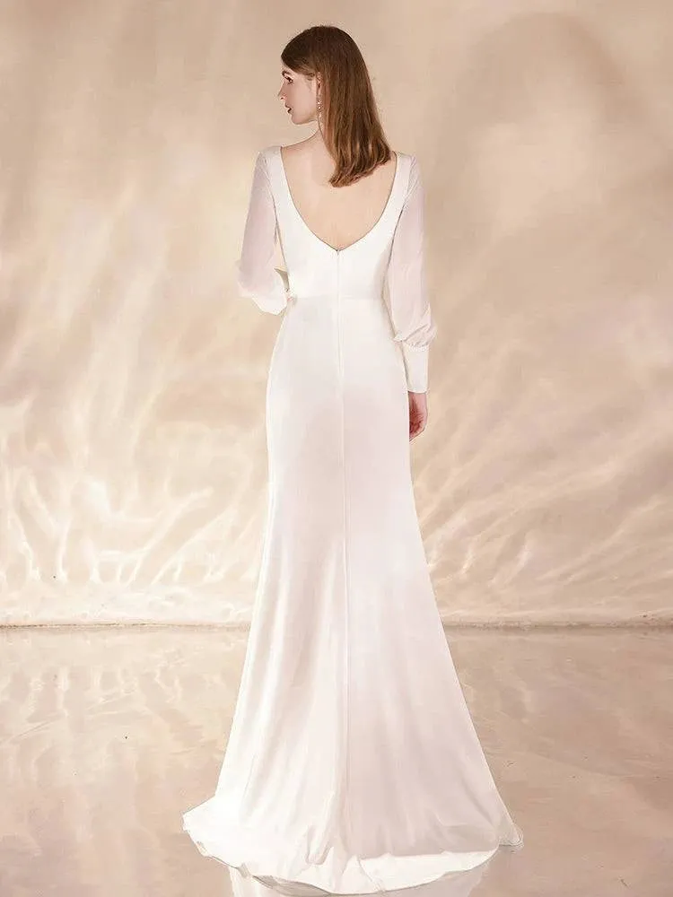 Long Sleeves Fishtail Evening Dress