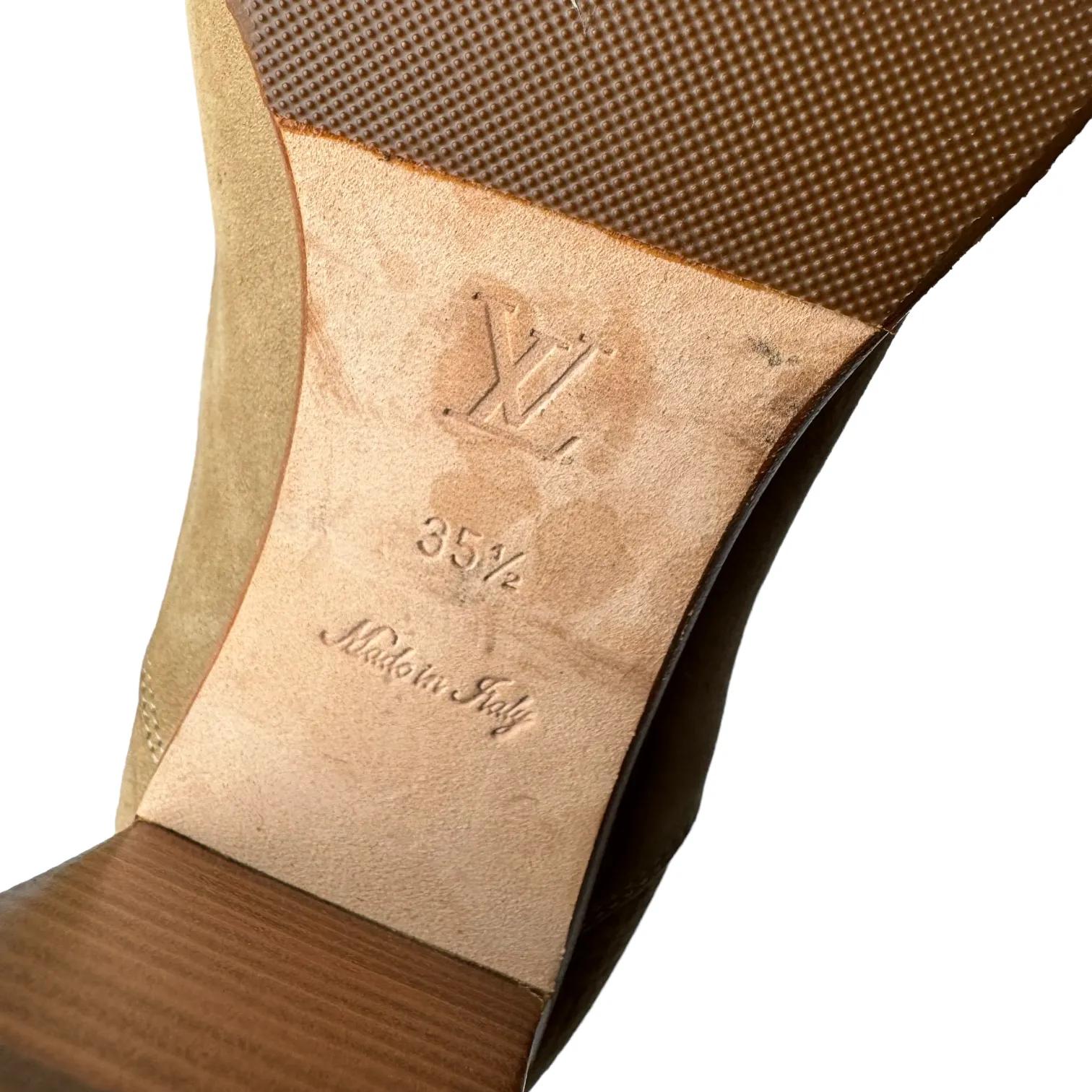 Louis Vuitton Beige Loyalty Nubuck Round Toe Ankle Boots