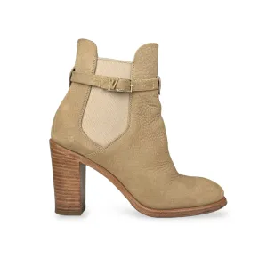 Louis Vuitton Beige Loyalty Nubuck Round Toe Ankle Boots