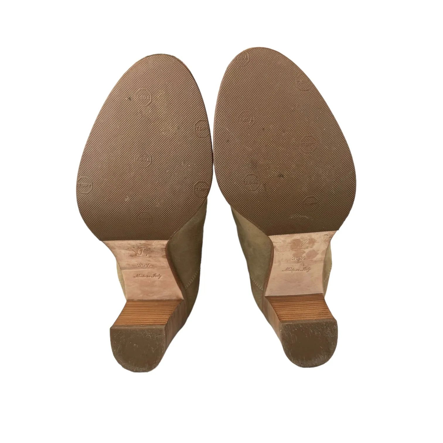 Louis Vuitton Beige Loyalty Nubuck Round Toe Ankle Boots