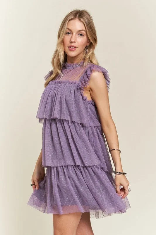 Lovely In Lavender Ruffle Tulle Dress