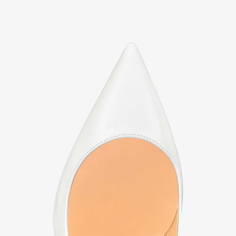 Luxurious White Calf Leather Pump