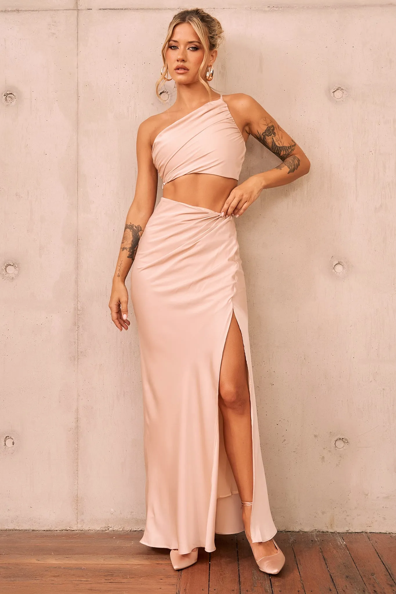 Make You Mine Maxi Skirt - Beige