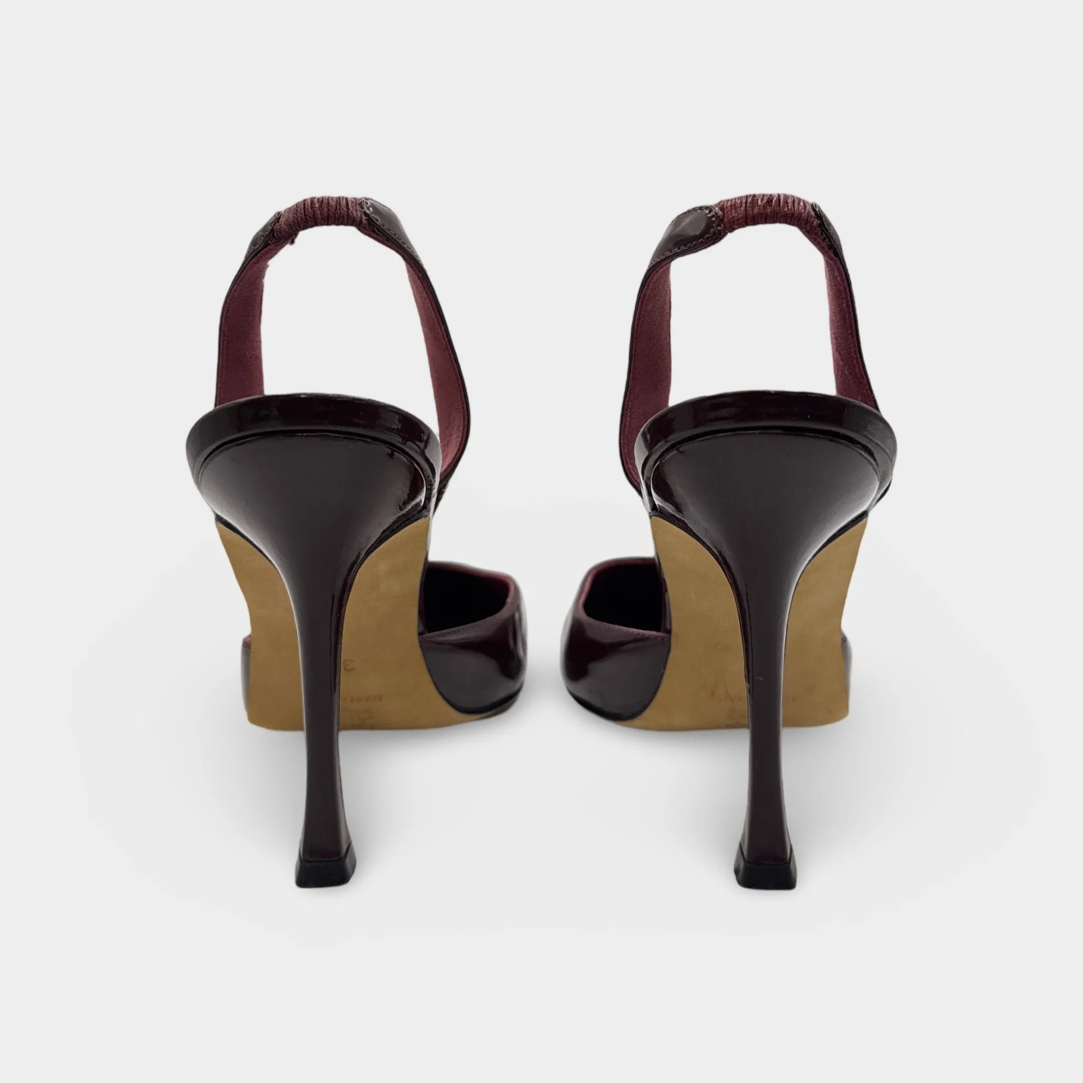 Manolo Blahnik Burgundy Patent Leather Heels