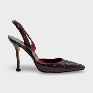 Manolo Blahnik Burgundy Patent Leather Heels