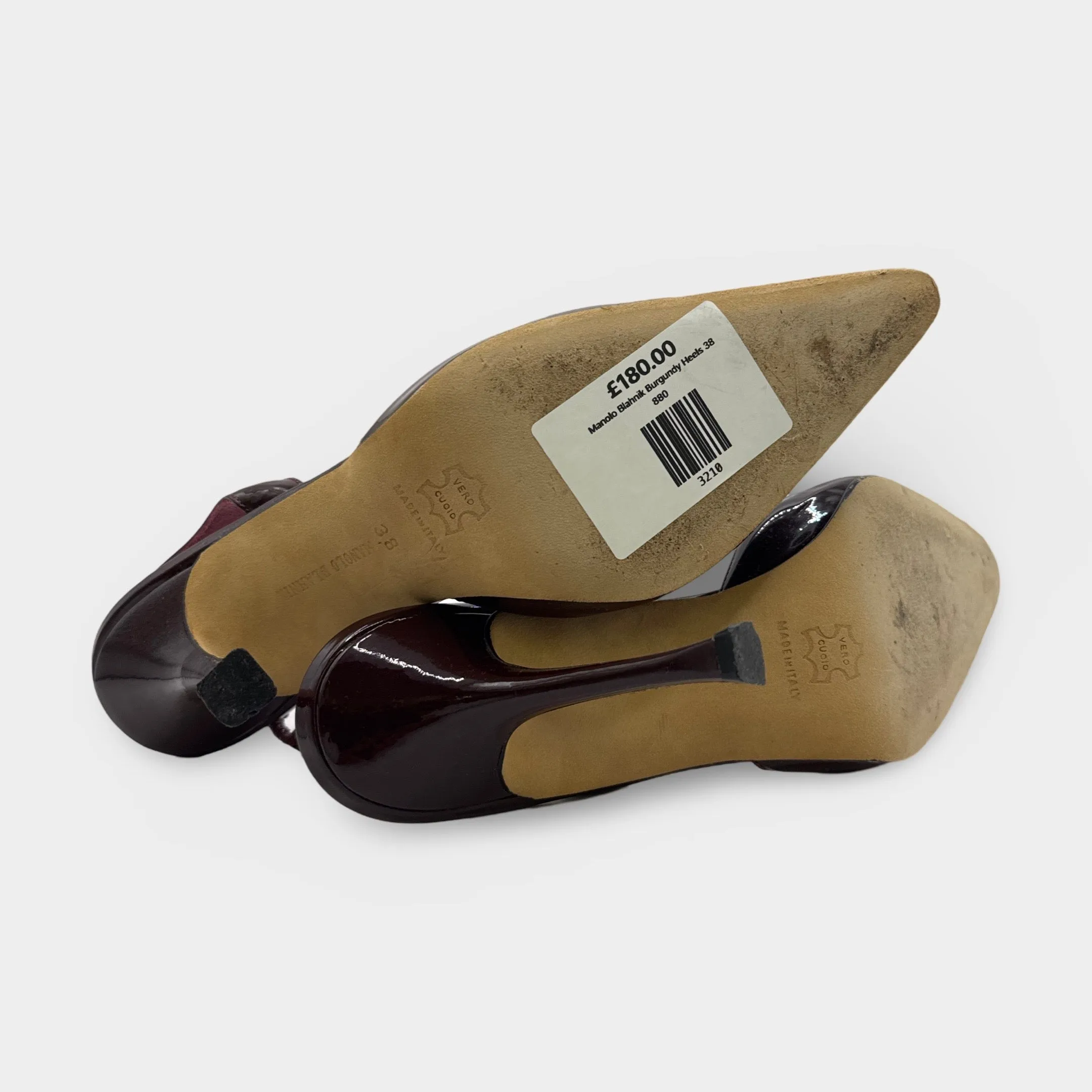 Manolo Blahnik Burgundy Patent Leather Heels