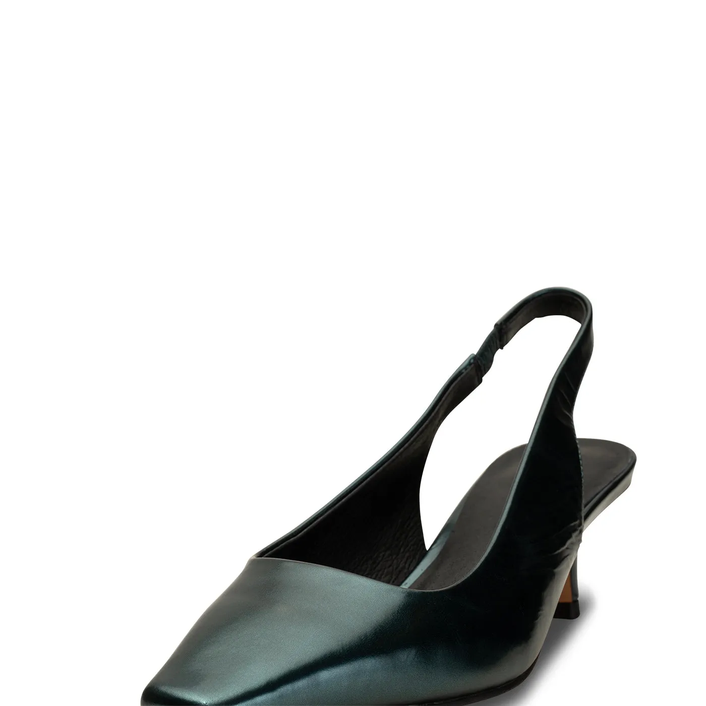 Maxine slingback læder - TEAL METALLIC