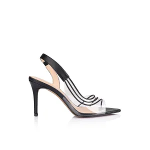 Melinda Heel Vinylite & Black Patent Leather