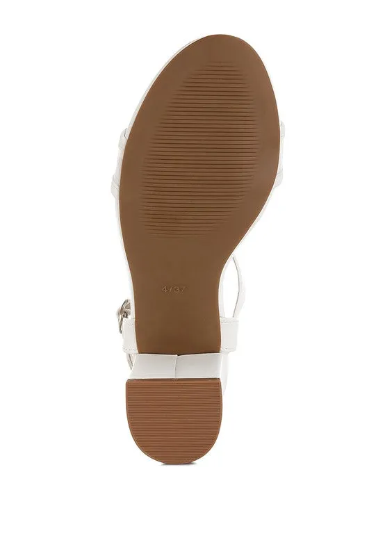 Mesh Pin Buckle Block Sandals