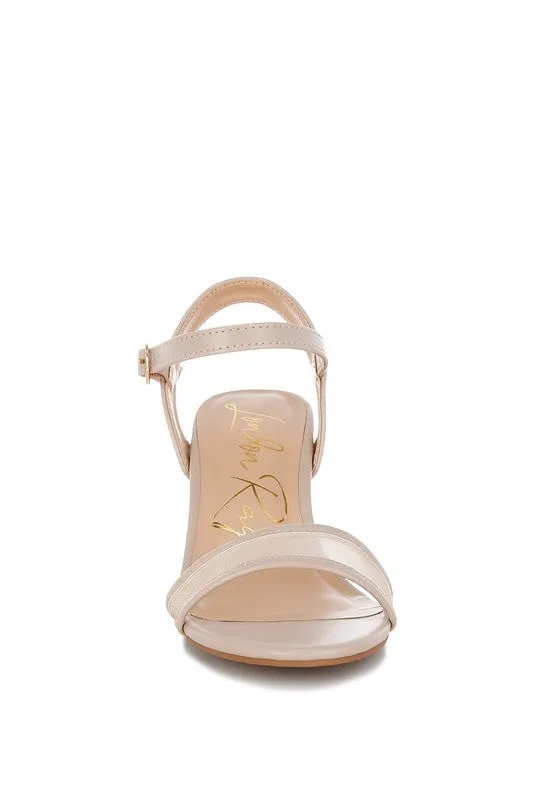 Mesh Pin Buckle Block Sandals