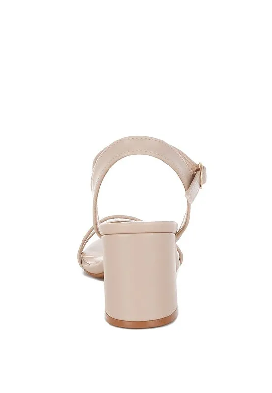 Mesh Pin Buckle Block Sandals