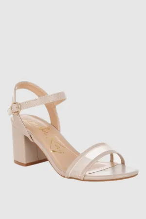 Mesh Pin Buckle Block Sandals