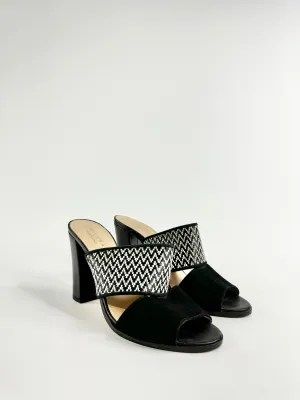 Milana Black & White Peep Toe Heels - EU41