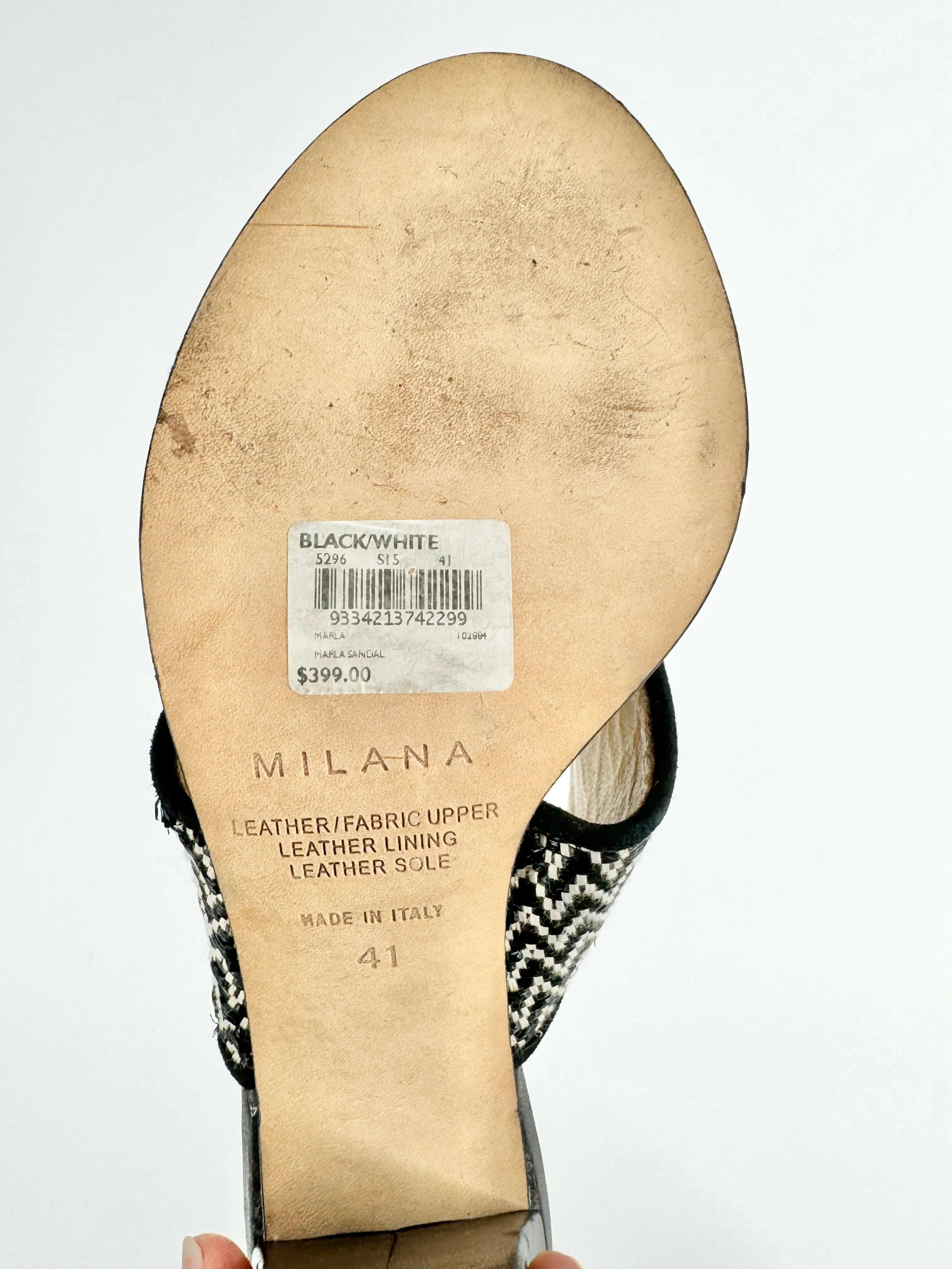 Milana Black & White Peep Toe Heels - EU41