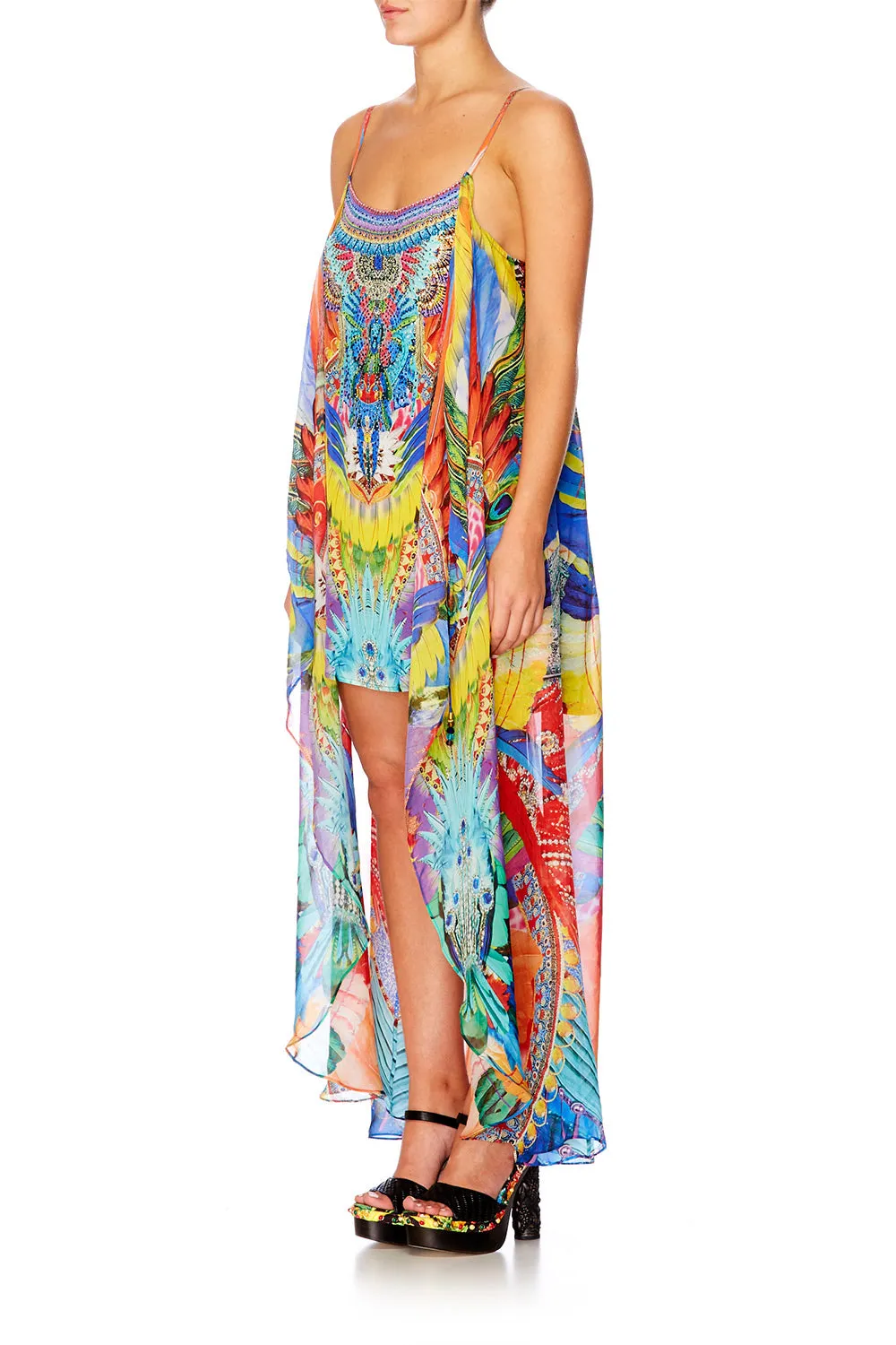 MINI DRESS WITH LONG OVERLAY SHOW GIRL