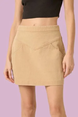 Mittoshop Zipper Back Twill Mini Skirt