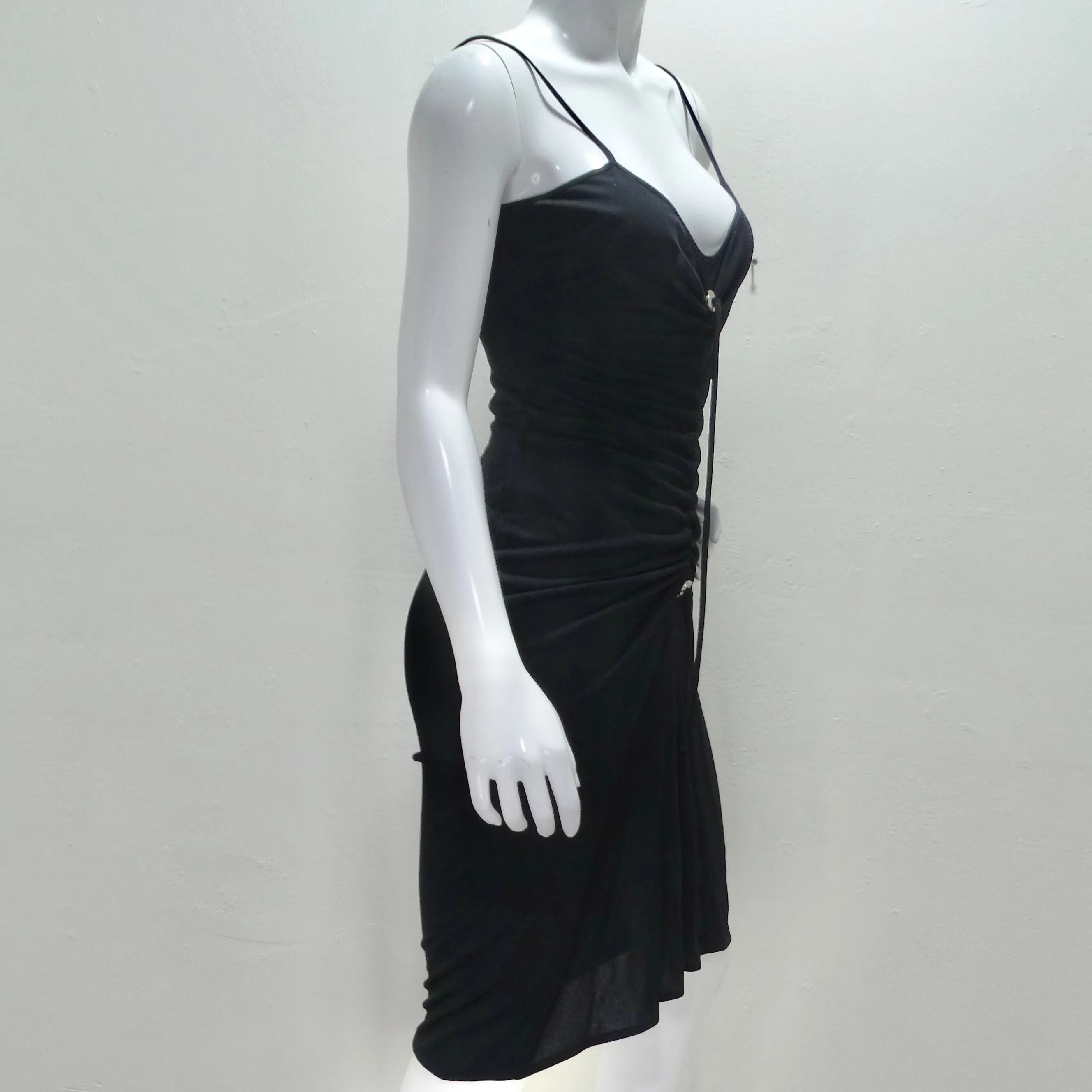 Moschino Cheap And Chic Drawstring Little Black Dress