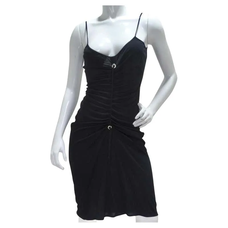Moschino Cheap And Chic Drawstring Little Black Dress