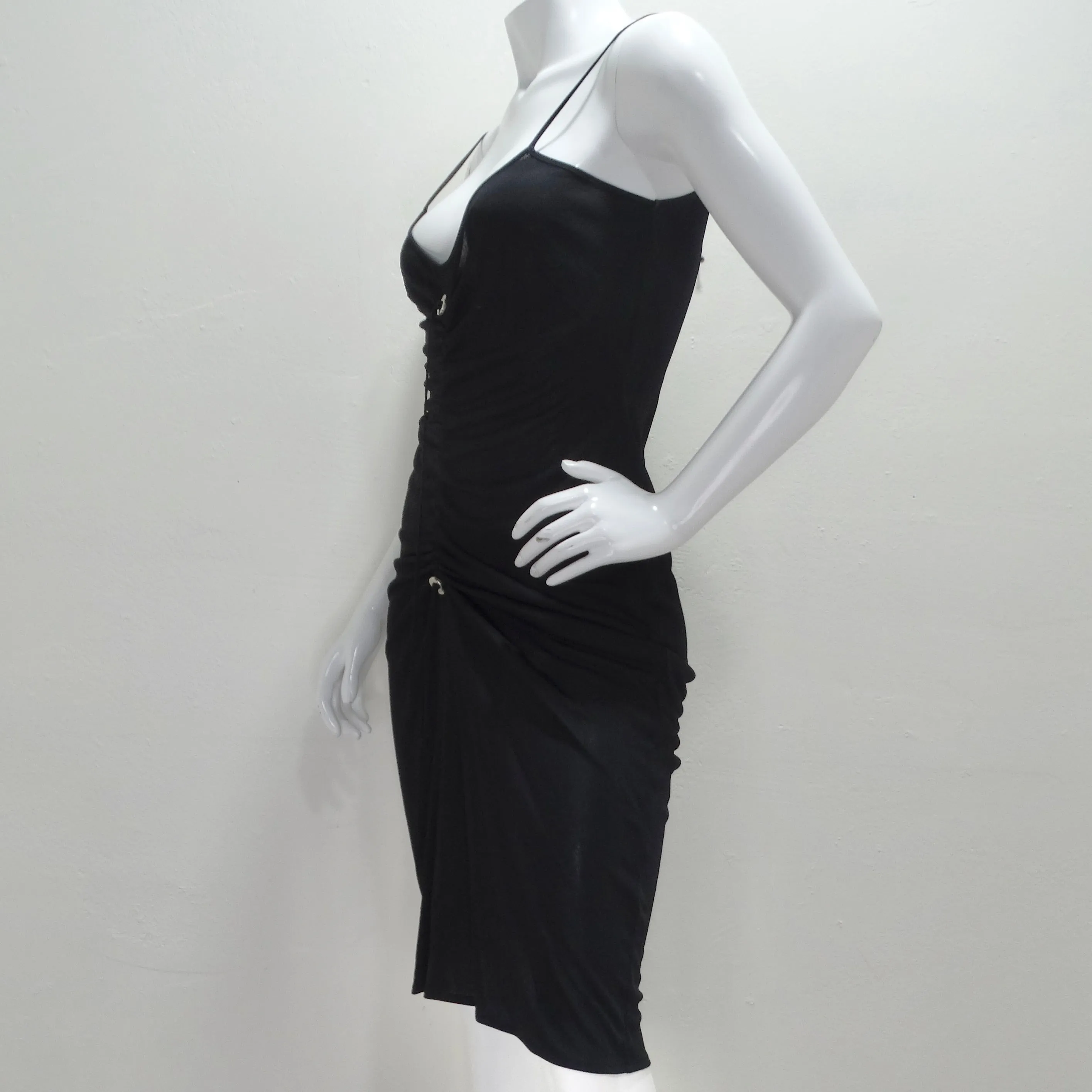 Moschino Cheap And Chic Drawstring Little Black Dress