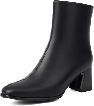 MRKEUWNEY Fashion Womens Block Low Heel Booties Dress Ankle Boots Buckle Party Heels Short Boots US2-US13.5