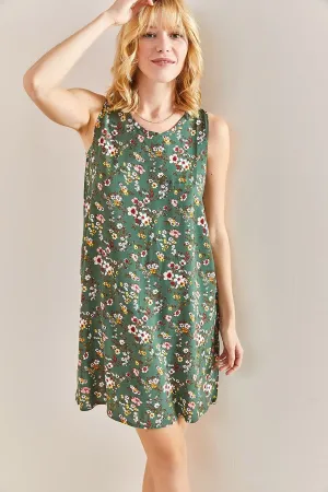 Multi Patterned Backless Viscose Dress, Boho Style Summer Fashion Mini Dress,Colorful Floral Prints Dress, Party Dress,Boho Style Cute Dress