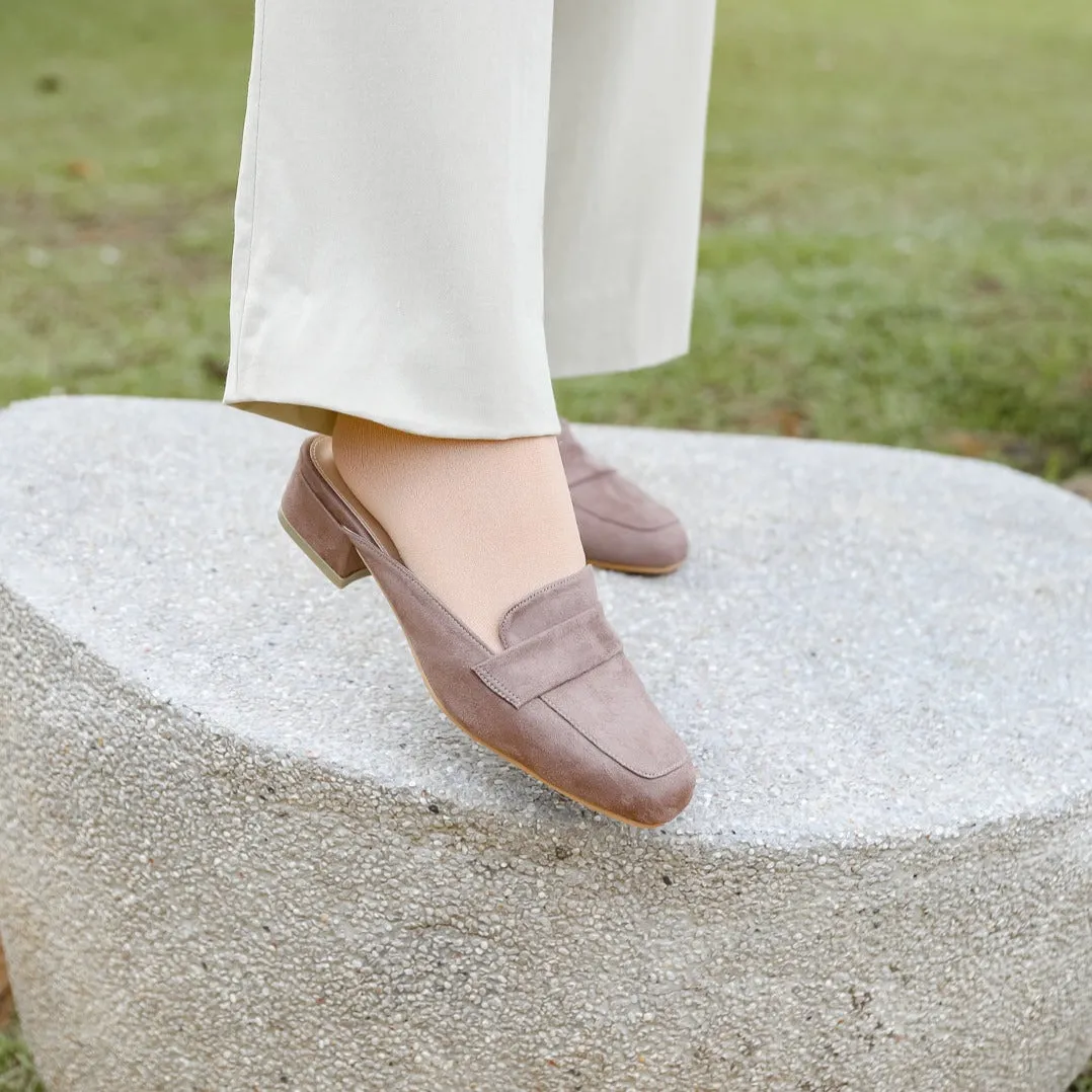 Nadine Suede Loafer Mules
