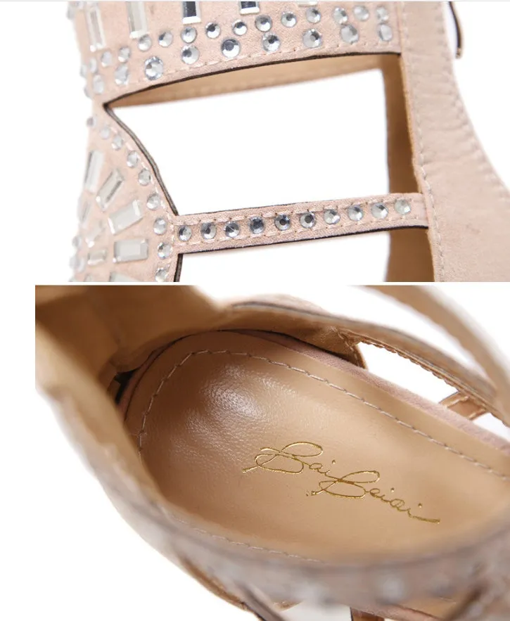 Natalie – Rhinestone High Heel Sandals