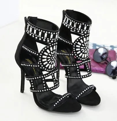 Natalie – Rhinestone High Heel Sandals