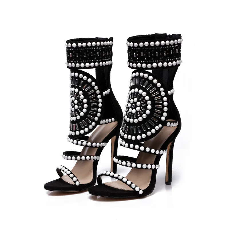 Natalie – Rhinestone High Heel Sandals