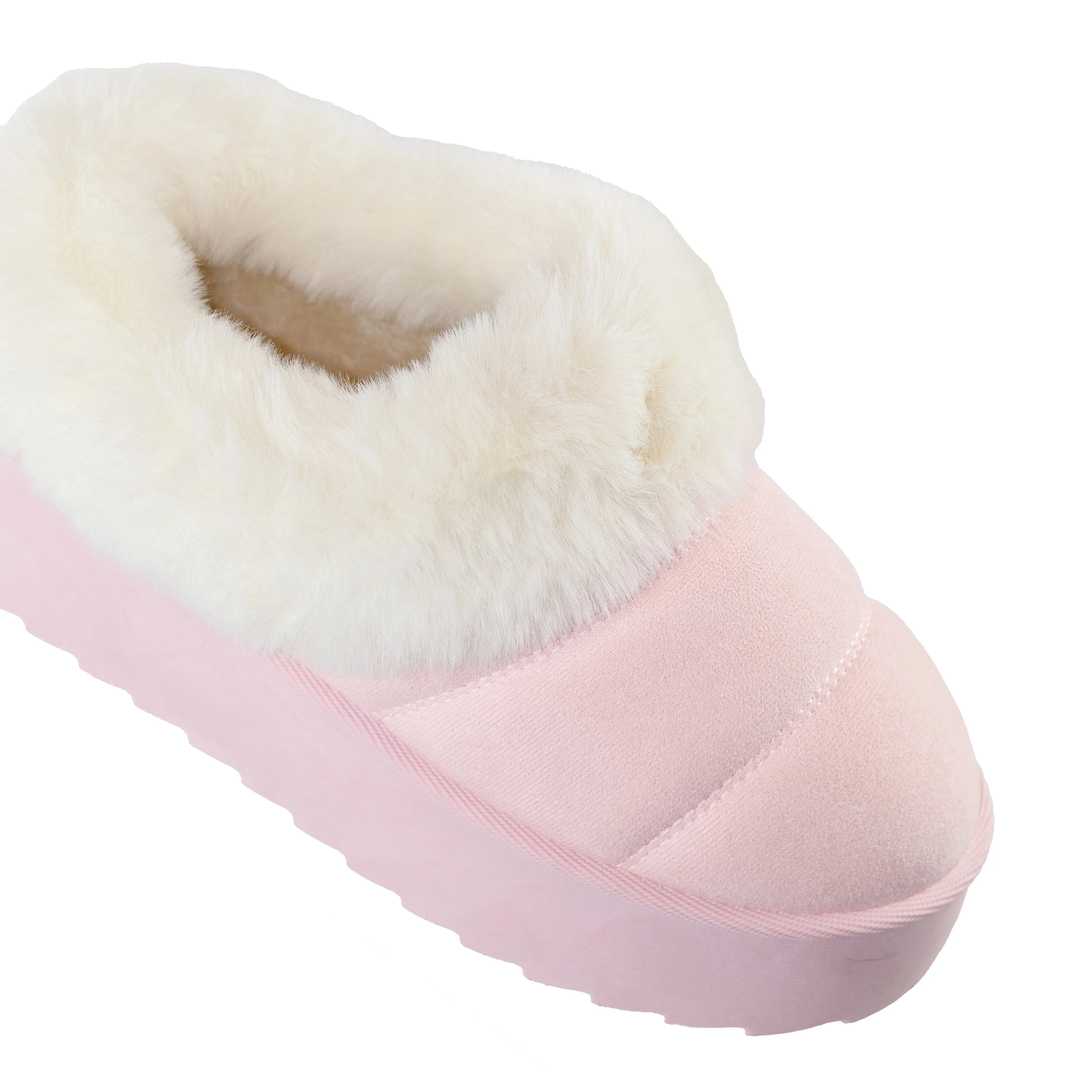 Nature - Faux Fur Platform Booties, Soft Interior Lining, Comfortable & Trendy for Casual Outings or Cozy Nights