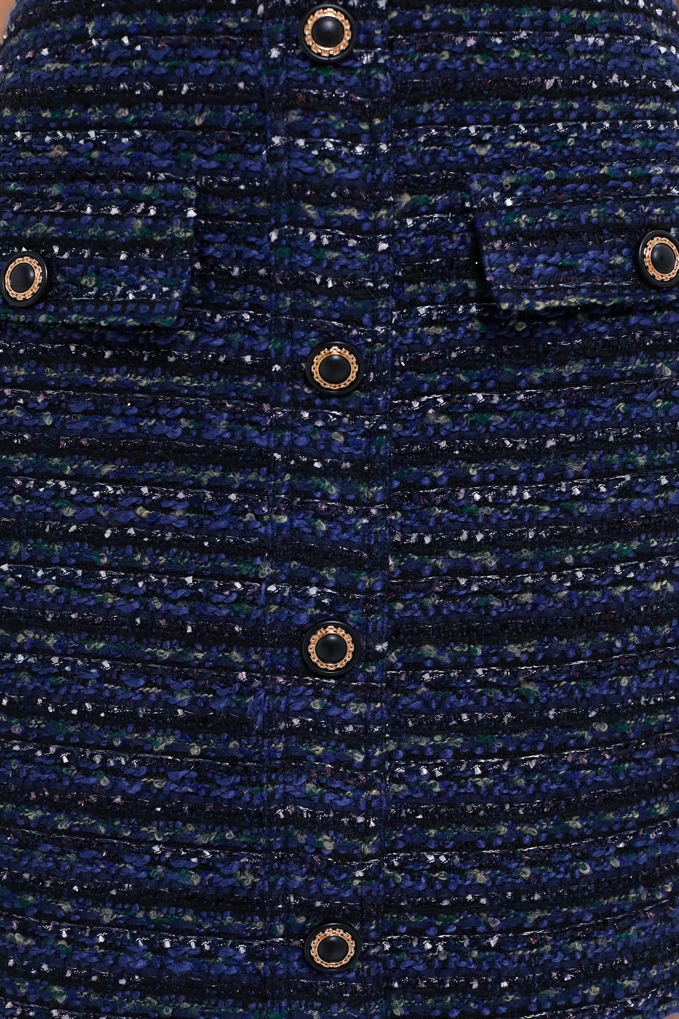 Navy Tweed Greer Mini Skirt