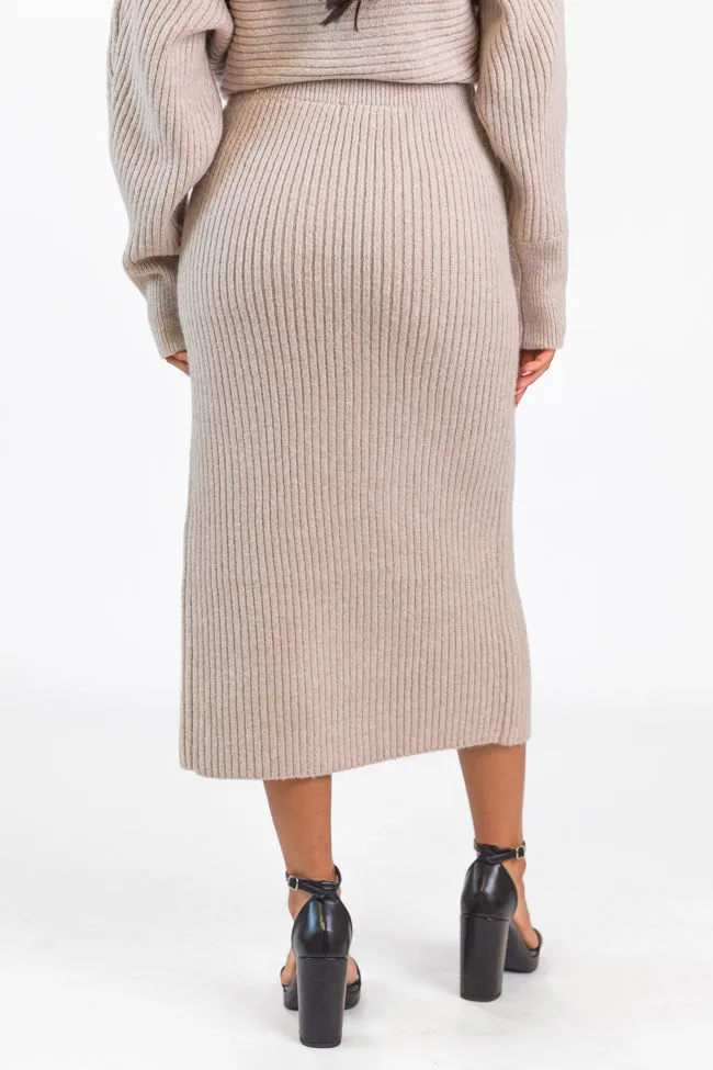 Never Miss Mushroom Boatneck Sweater Set FINAL SALE