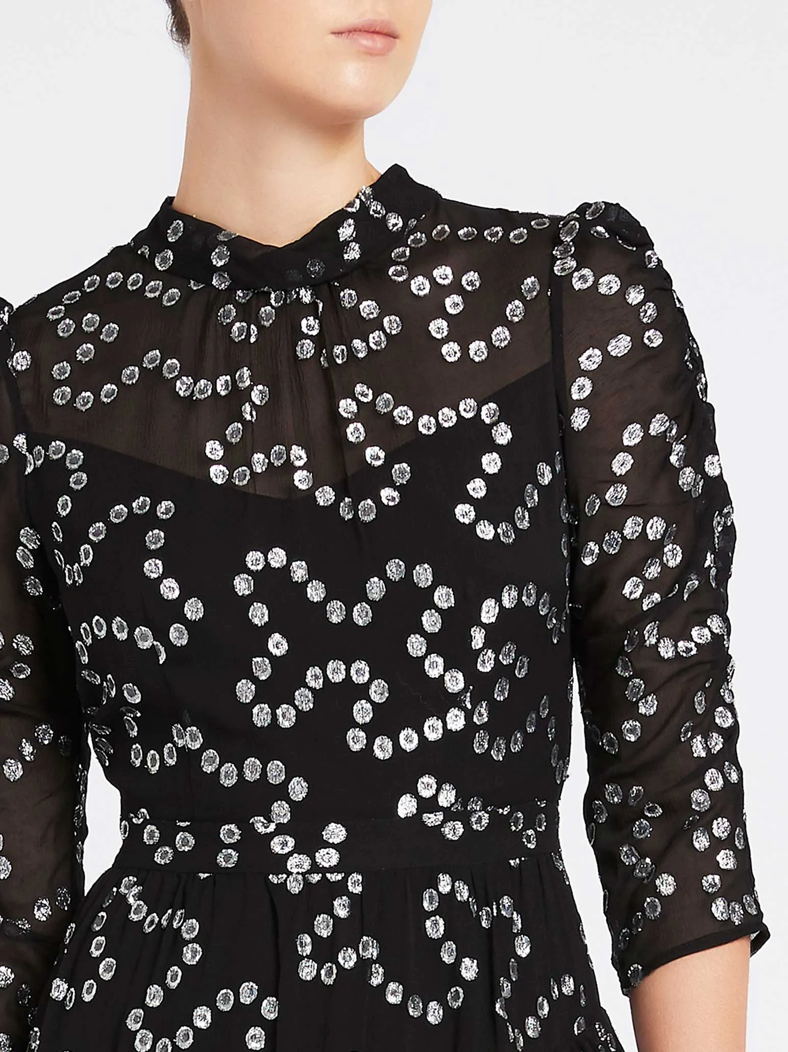 Nuage Metallic Chifon Dress