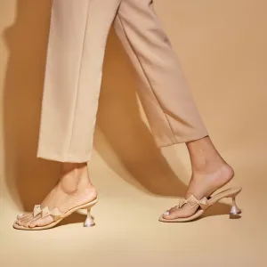 Nude Studded Heels