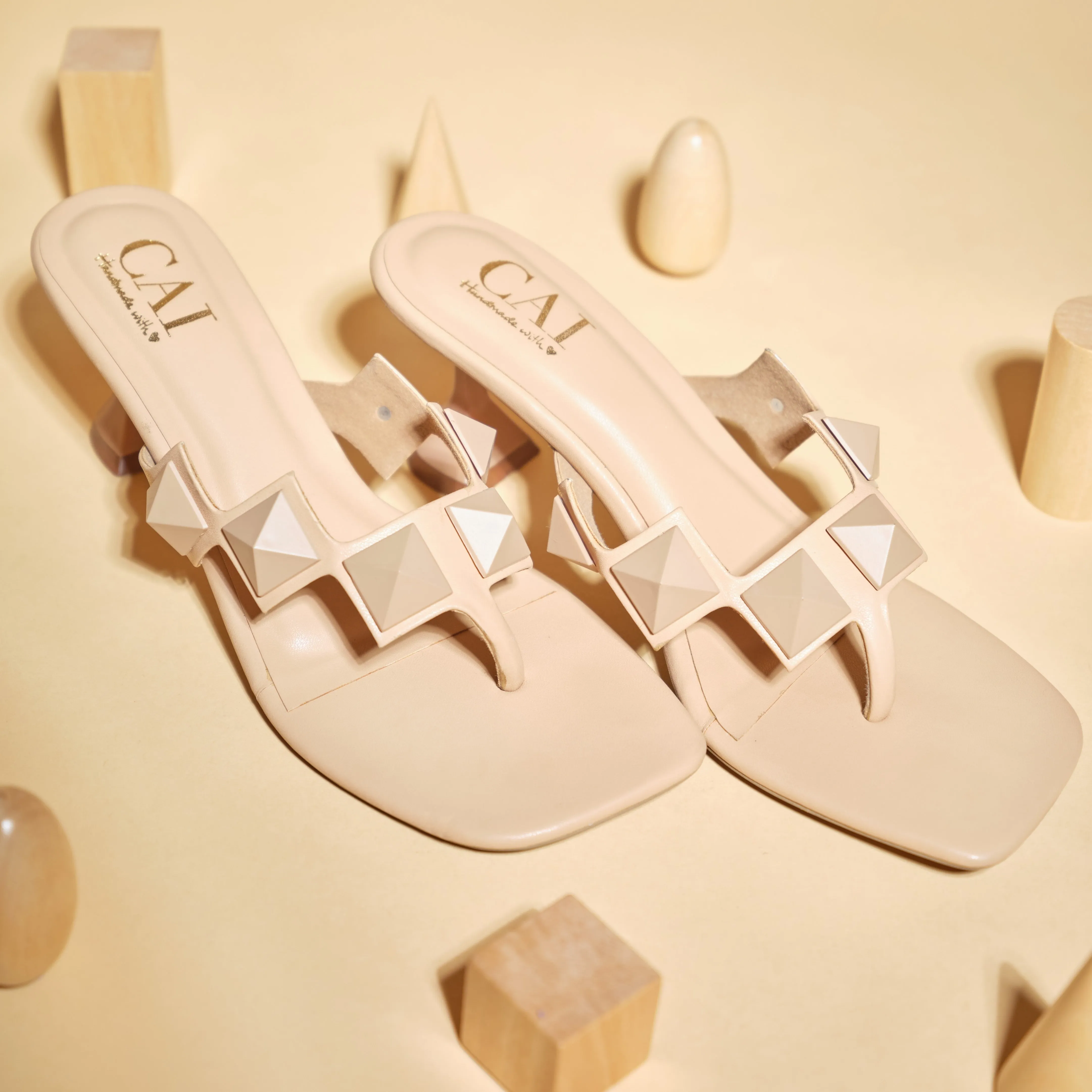 Nude Studded Heels