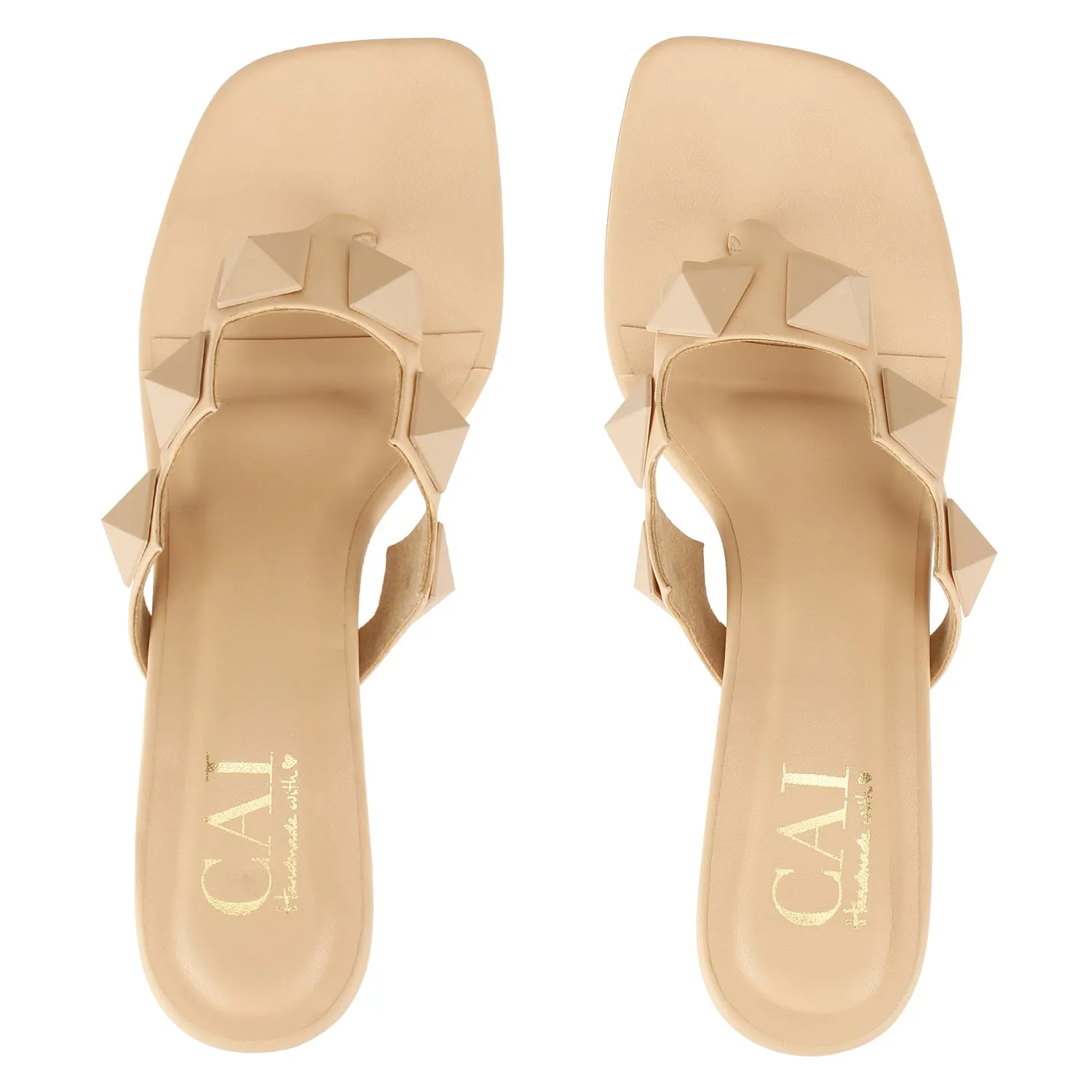 Nude Studded Heels