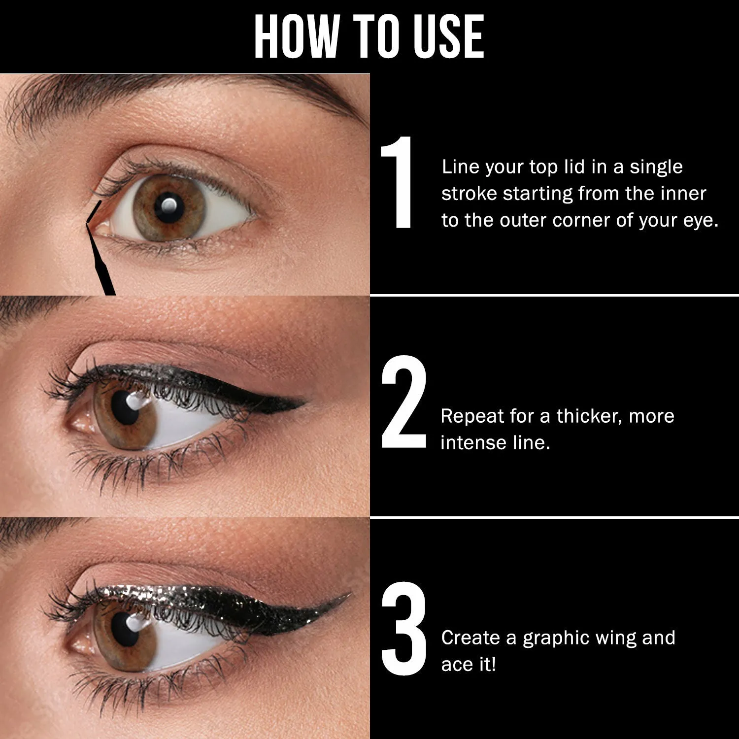 NY Bae Metallic Eyeliner | Metallic Glitter Finish | Quick Dry | Waterproof | Super Pigmented - Black Affair 04 (4.5 ml)